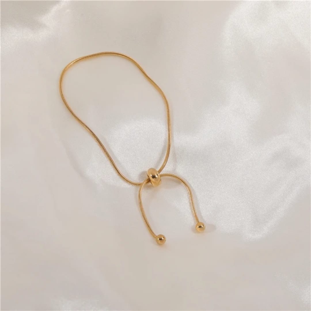 Adjustable Gold Cord Anklet LA10108