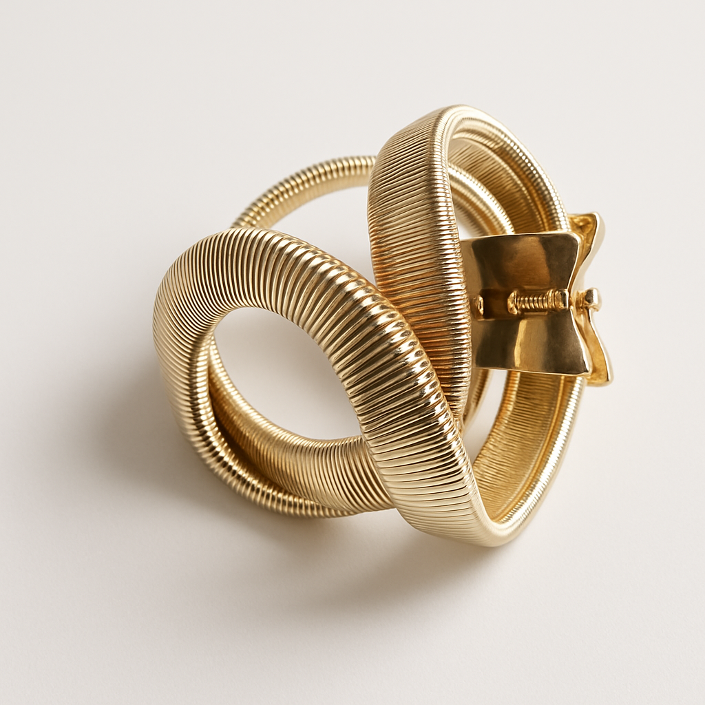 Bold Gold Statement Cuff Bracelet  Modern Designer Women’s Jewelry LB10085