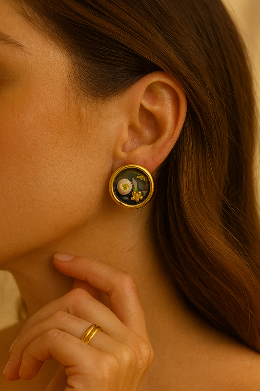 Botanical Art Gold Studs LE10158