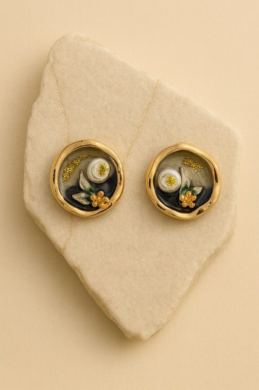 Botanical Art Gold Studs LE10158