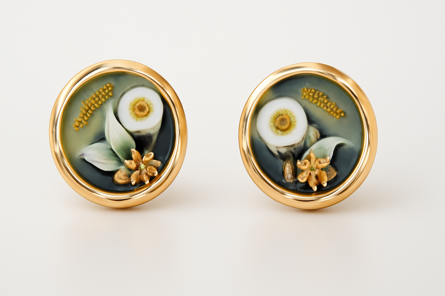 Botanical Art Gold Studs LE10158
