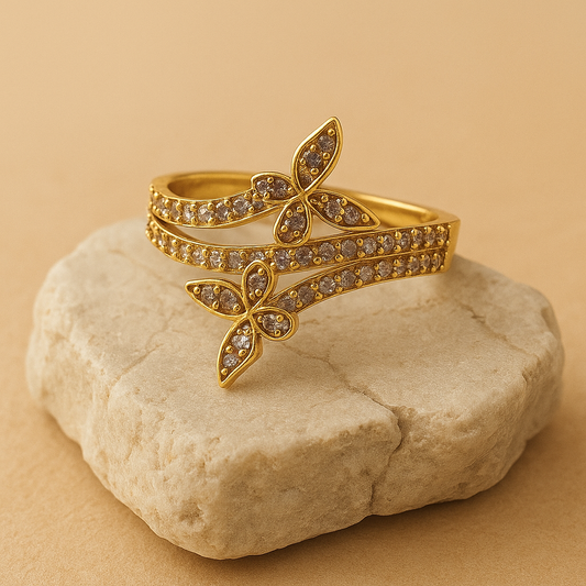 Butterfly Diamond Gold Ring  LR10107