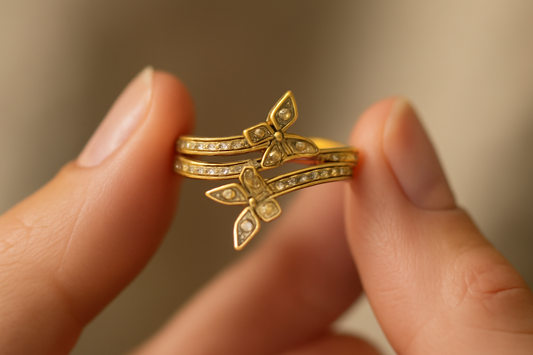 Butterfly Diamond Gold Ring  LR10107