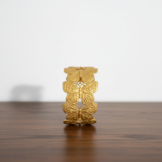 Butterfly Gold Cuff Bracelet – Nature-Inspired Statement Bangle LB10191
