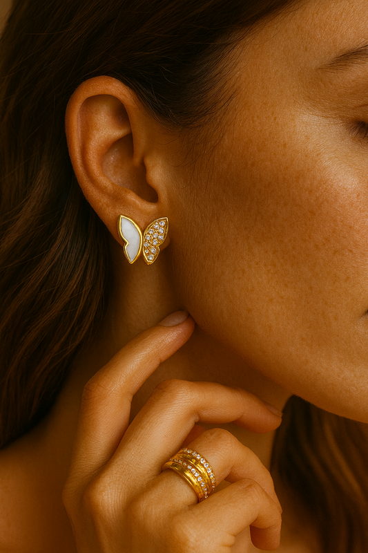 Butterfly Gold Stud Earrings LE10171
