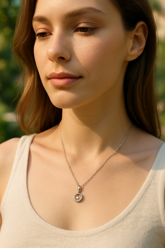 Dolphin Halo Crystal Pendant Necklace in Silver LN10280
