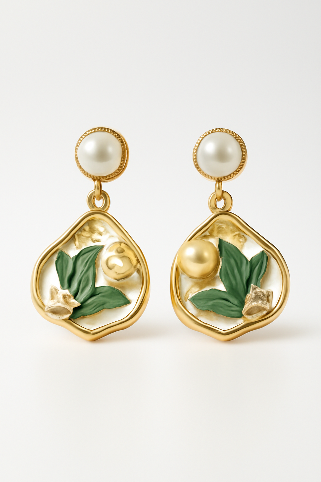 Floral Pearl Drop Earrings LE10157