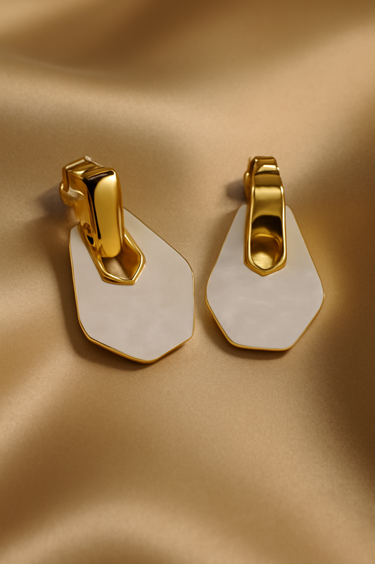 Geometric Gold Drop Earrings LE10166
