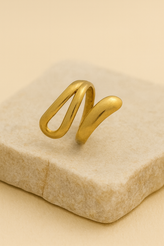 Gold Adjustable Teardrop Wrap Ring LR10123