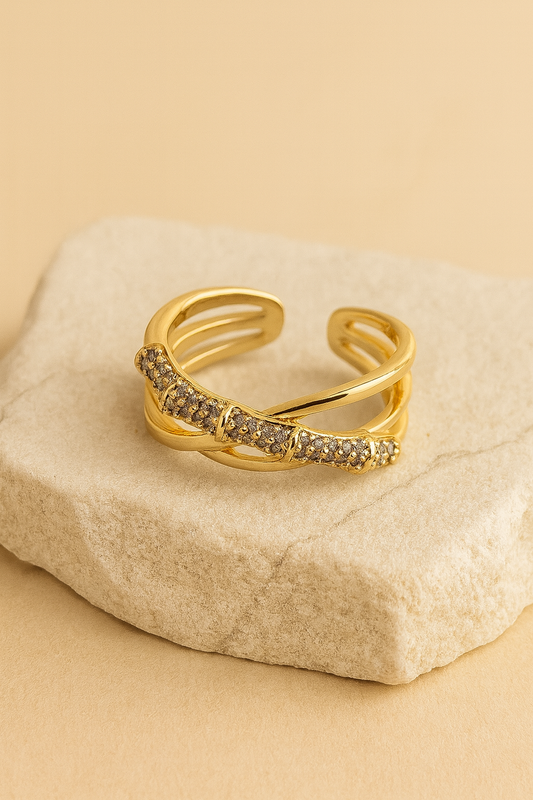 Gold Bamboo Open Ring LR10117