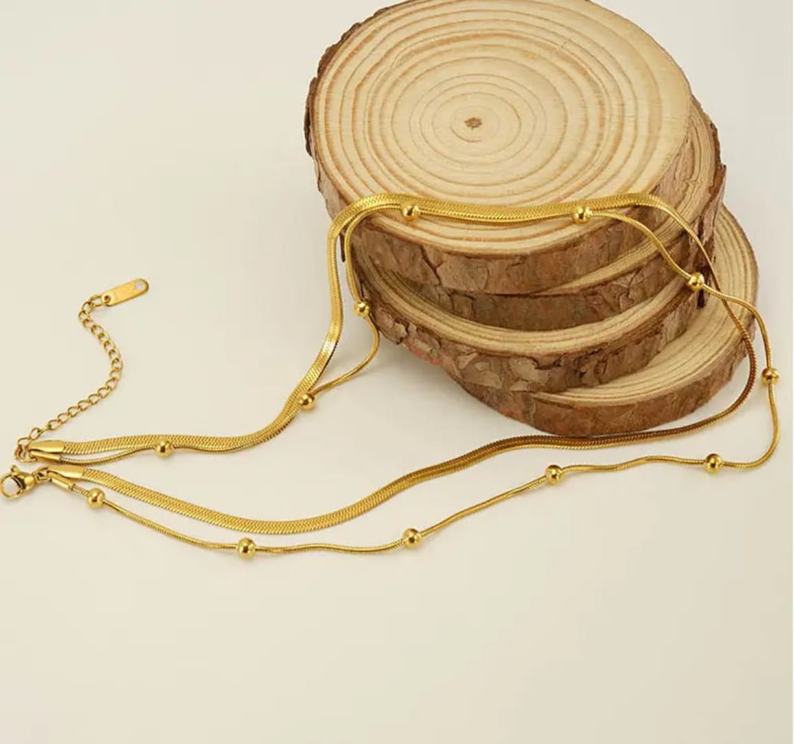 Gold Bead Snake Chain Jewelry LN10185