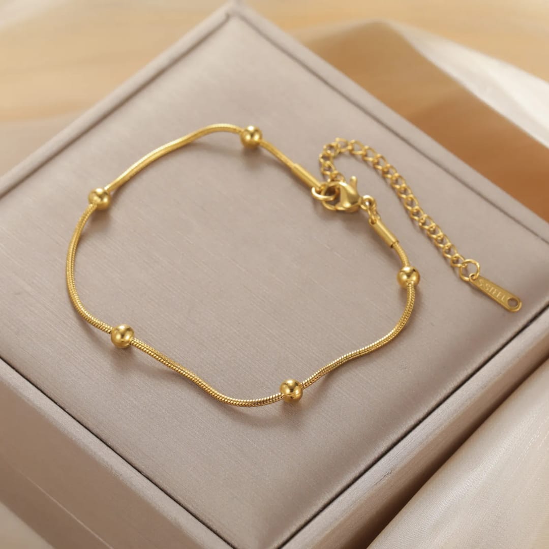 Gold Bar Minimalist Chain anklet – Modern Dainty Jewelry LA10106