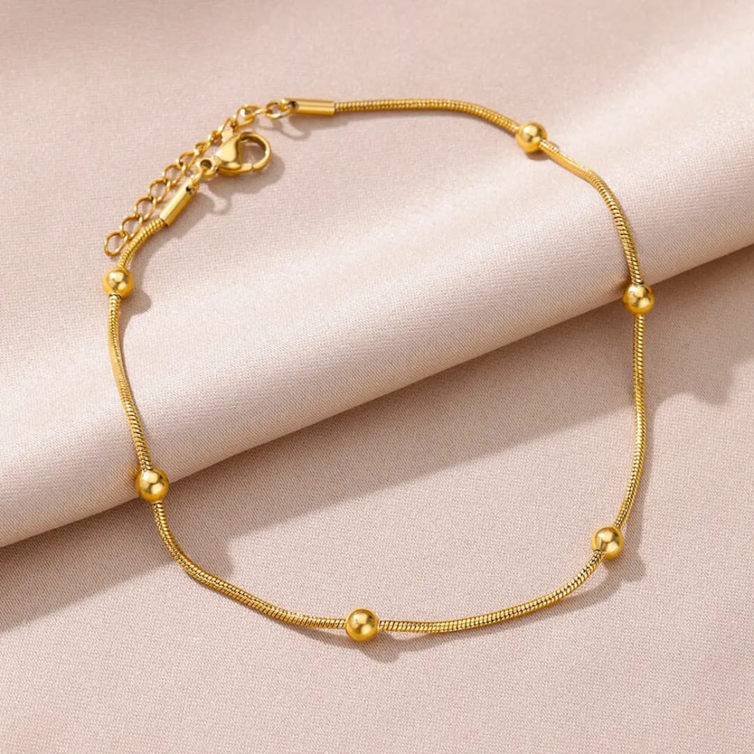 Gold Bar Minimalist Chain anklet – Modern Dainty Jewelry LA10106