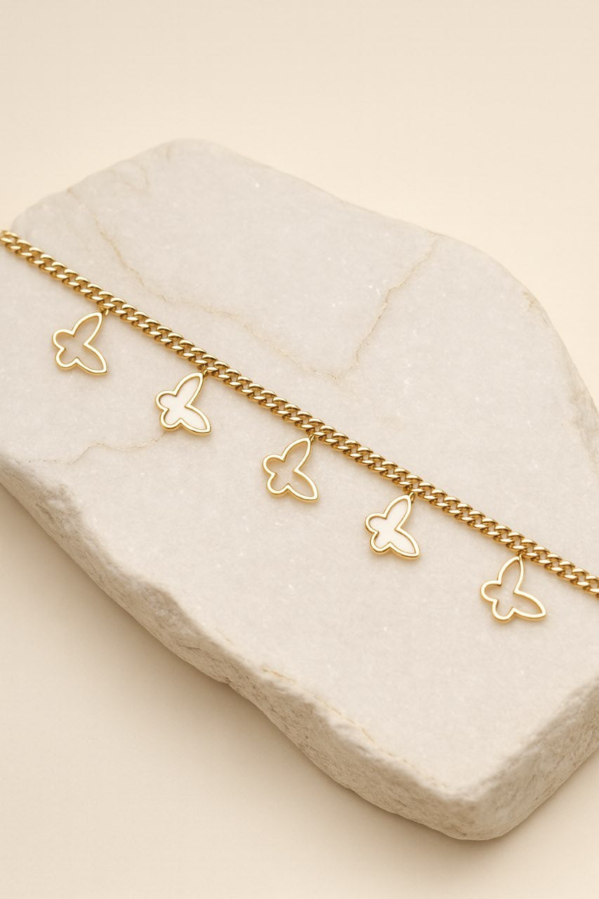 Gold Butterfly Charm Bracelet – Delicate Women’s Jewelry with Dainty Chain LB10101