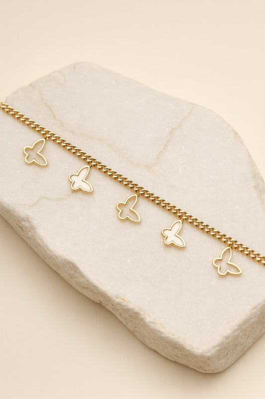 Gold Butterfly Charm Bracelet – Delicate Women’s Jewelry with Dainty Chain LB10101