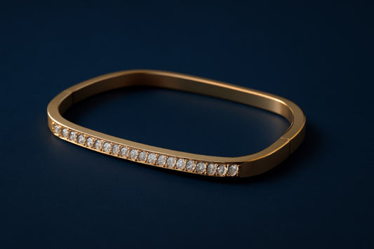 Gold Diamond Bangle  Luxury Pavé Set Bracelet LB10079