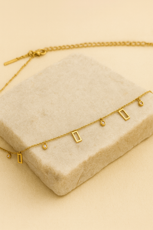 Gold Geometric Belly Chain – Minimalist Modern Waist Jewellery LW10106