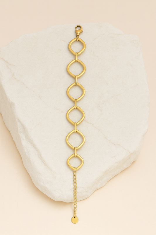 Gold Geometric Link Bracelet  Modern Women’s Chain Jewelry LB10170