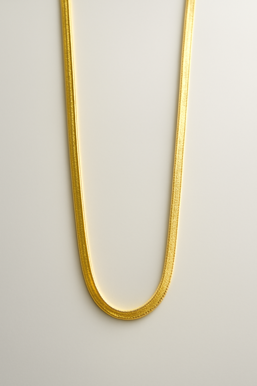 Gold Herringbone Chain Necklace Gold Vermeil Flat Snake Chain  Minimalist Jewelry LN10116