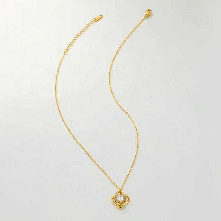 Gold Infinite Halo Pendant Necklace LN10178