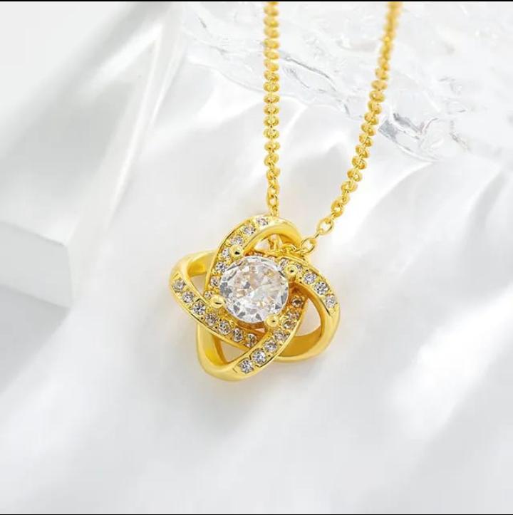 Gold Infinite Halo Pendant Necklace LN10178