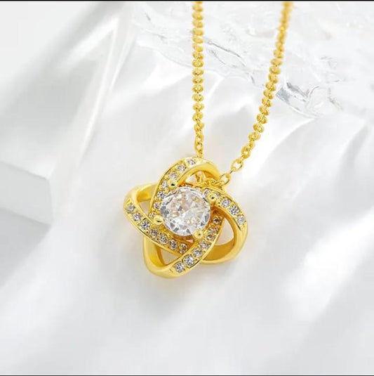 Gold Infinite Halo Pendant Necklace LN10178
