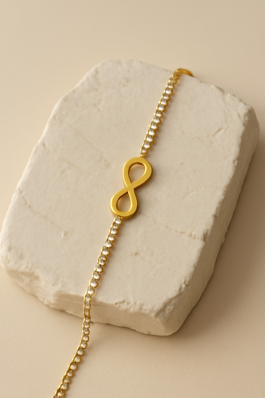 Gold Infinity Symbol Bracelet – Elegant Women’s Jewelry for Everyday Wear LB10090