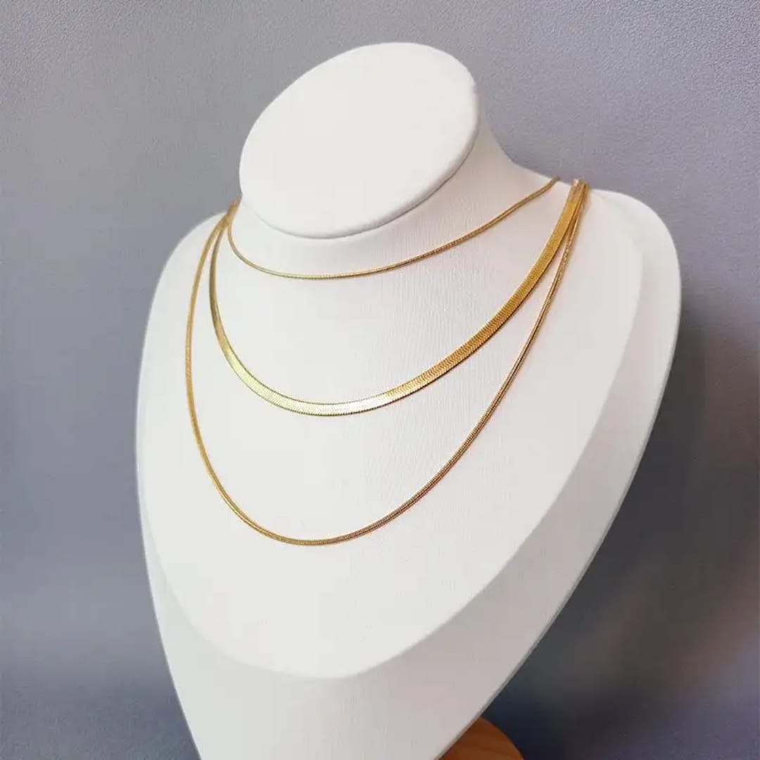 Gold Layered Snake Chain Necklace Set – Minimalist Jewelry LN10173