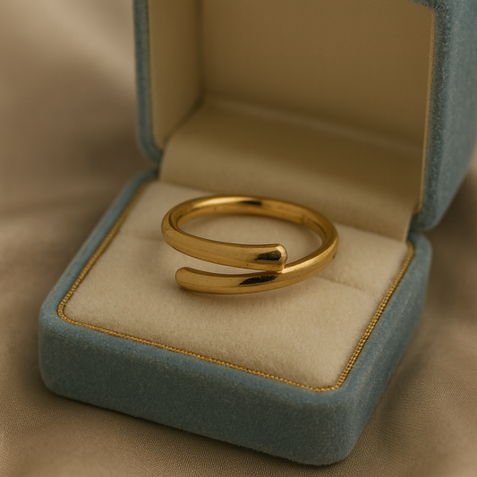 Gold Minimalist Open Wrap Ring LR10122