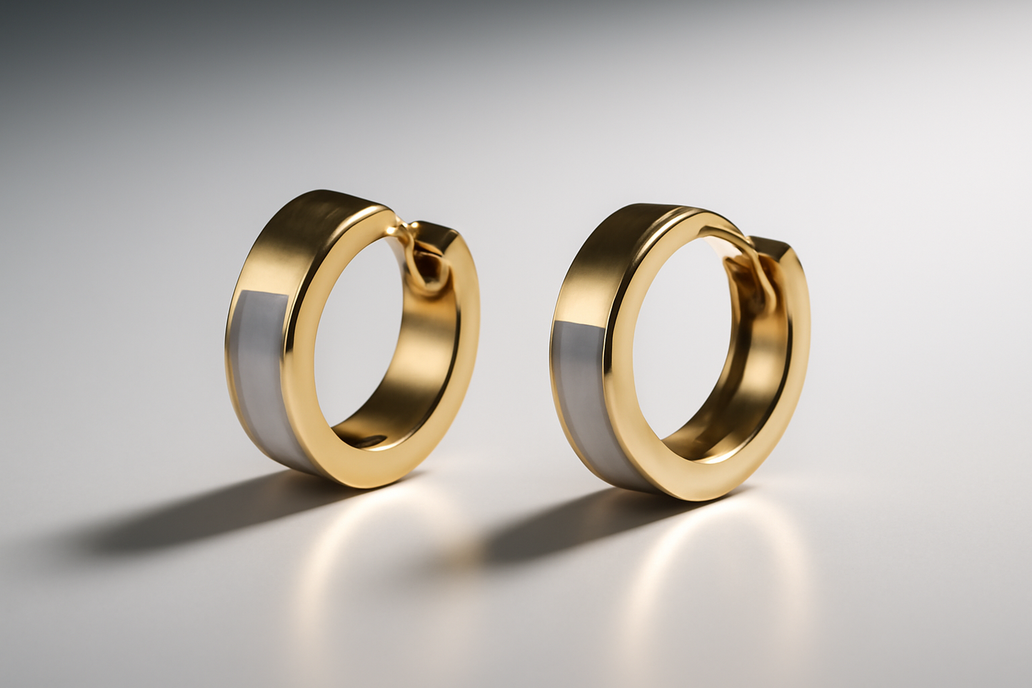 Gold Mother of Pearl Huggie Hoops LE10159