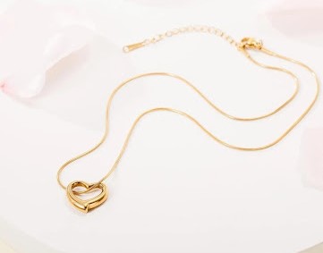 Gold Open Heart Pendant Necklace Gold Vermeil Modern Love Jewelry  Minimalist Romantic Gift LN10124