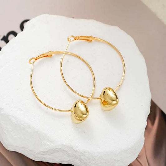 Gold Plated Heart Hoop Earrings – Chic Romantic Statement Jewelry LE10350