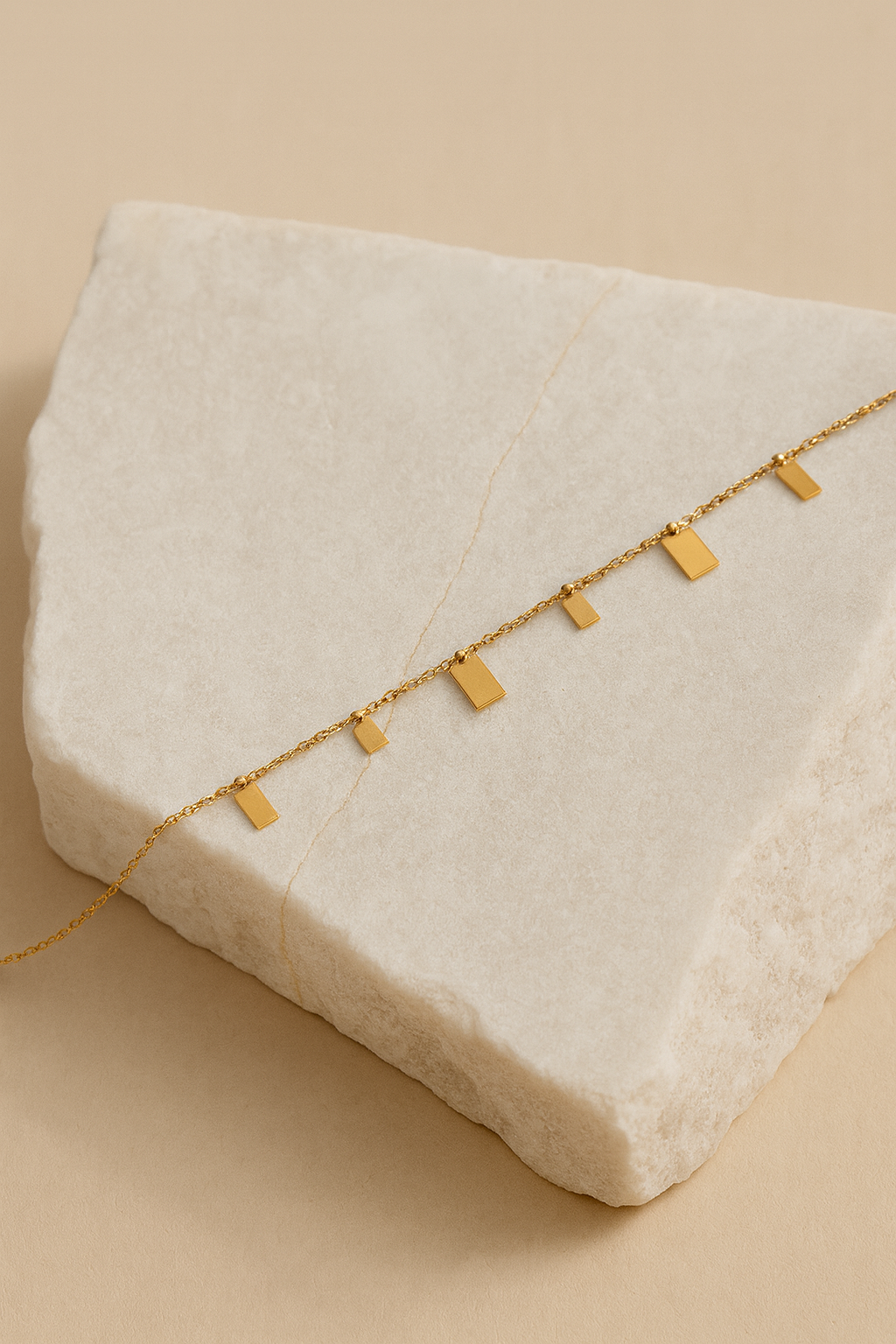 Gold Rectangle Charm Waist Chain – Minimalist Belly Chain Jewelry for Women LW10103