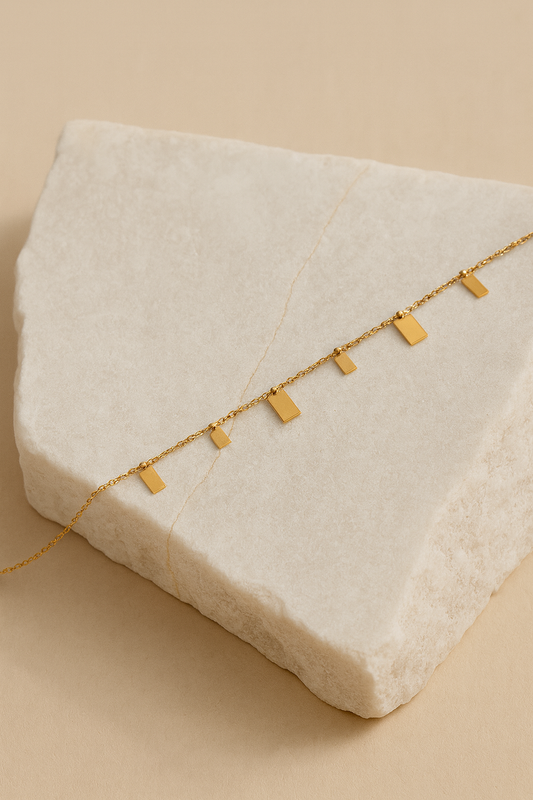 Gold Rectangle Charm Waist Chain – Minimalist Belly Chain Jewelry for Women LW10103
