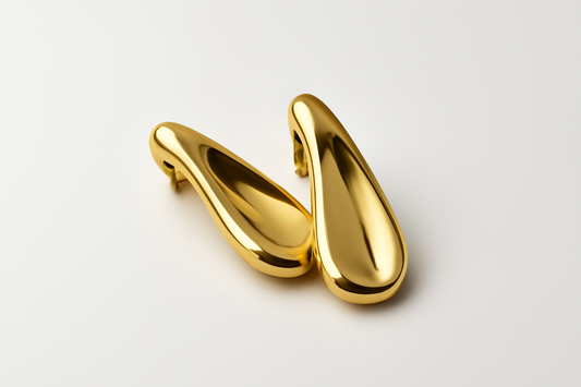 Gold Sculptural Drop Earrings LE10151