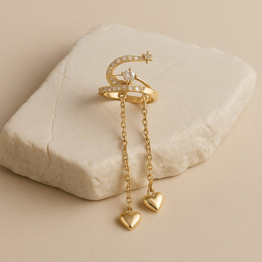Gold Shooting Star Dangle Ear Cuff LE10179