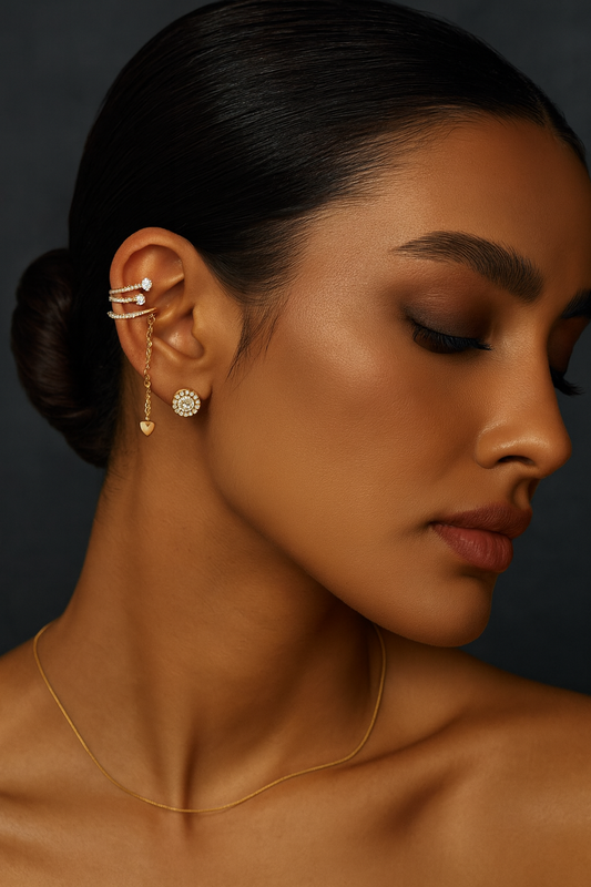 Gold Shooting Star Dangle Ear Cuff LE10179