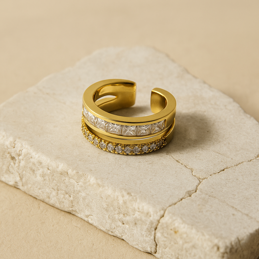 Gold Stacking Cuff Ring LR10110