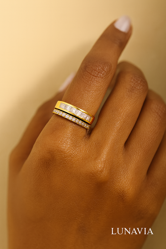 Gold Stacking Cuff Ring LR10110