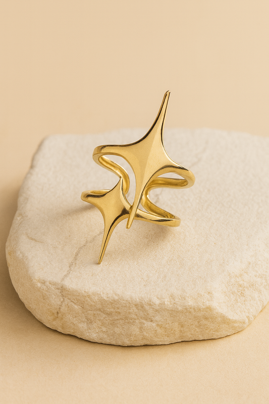 Gold Starburst Open Ring LR10115