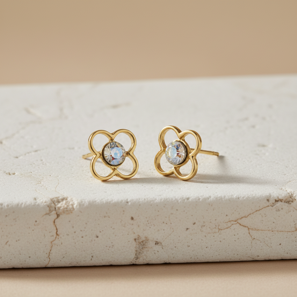 Lunavia 6-Pair Minimal Gold Stud Earring Set – Elegant Daily Wear Collection LE10329