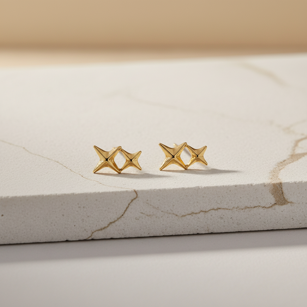 Lunavia 6-Pair Gold Stud Earring Set – Stylish Everyday Wear Jewelry for Women LE10333
