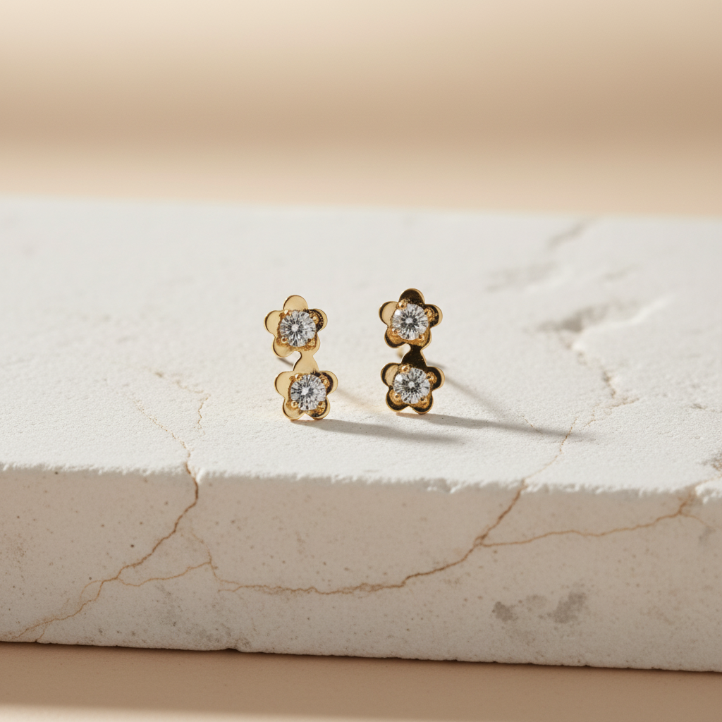 6-Pair Gold & Pearl Weekly Stud Earring Set – Elegant Minimal Design for Everyday Style LE10339
