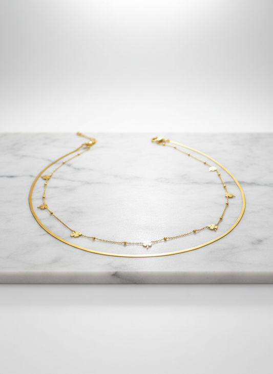 Gold Flower Belly Chain – Elegant Double Layer Waist Chain for Women LBC10110