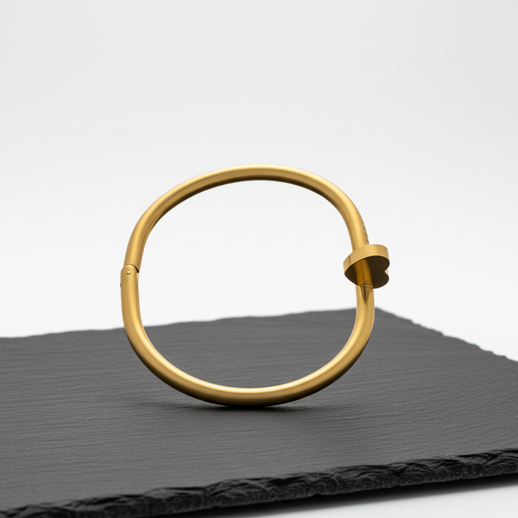 Gold Heart Bangle – Minimalist Love-Inspired Bracelet for Women LB10204