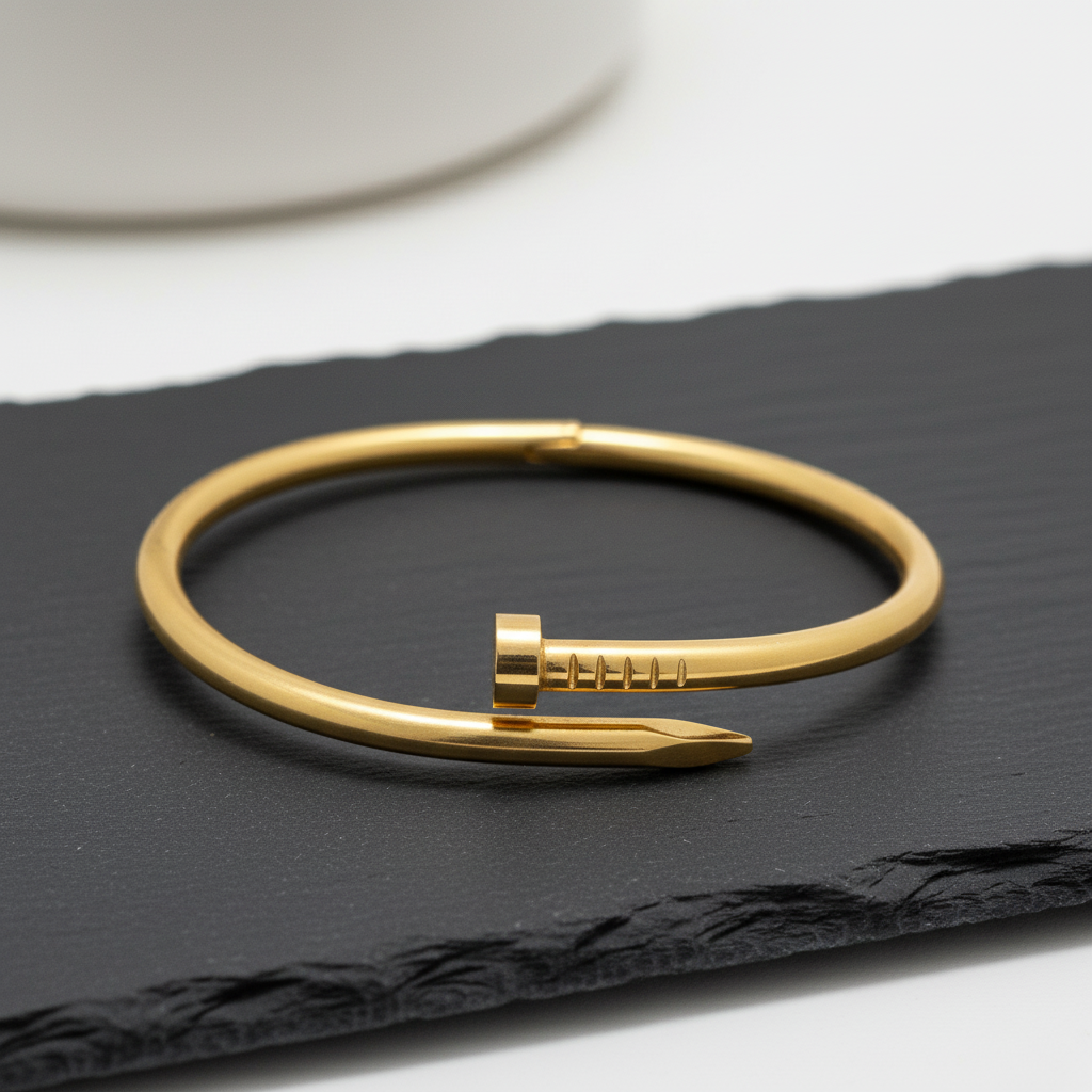 Gold Heart Bangle – Minimalist Love-Inspired Bracelet for Women LB10204