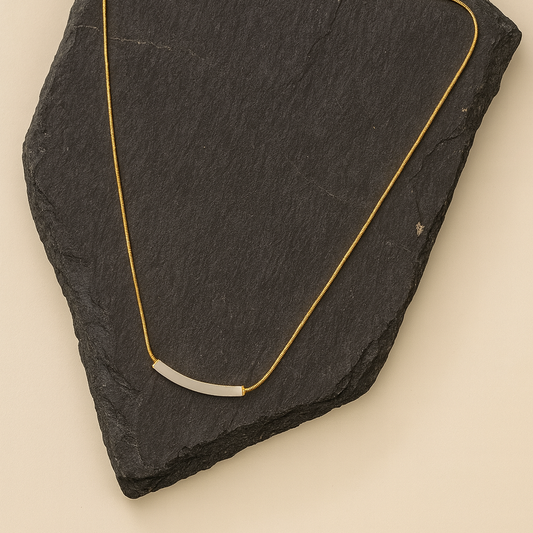 Minimal Bar Pendant Necklace on Snake Chain LN10270