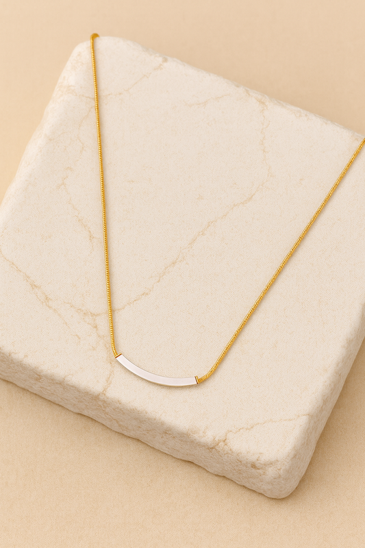 Minimal Bar Pendant Necklace on Snake Chain LN10270