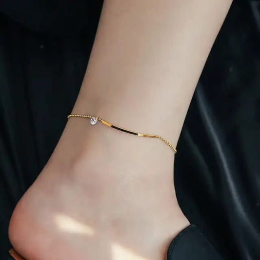 Minimal Gold Bar Anklet LA10104