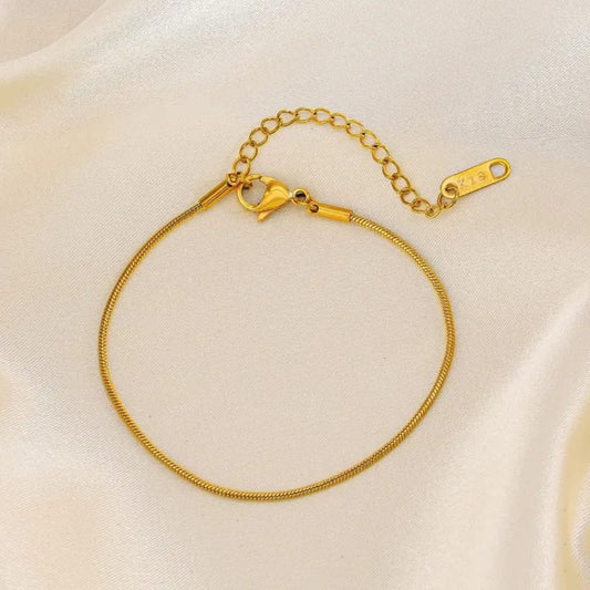 Minimal Gold Snake Chain Anklet LA10107
